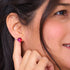Vermillon foncé | Argent sterling .925 | Boucles d'Oreilles Sirène Verre